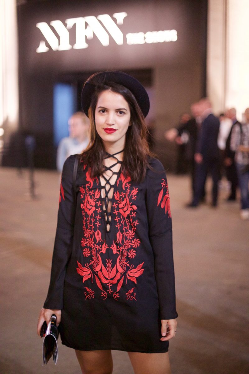 #FlorenNYFW - Look #11 - Black and red.