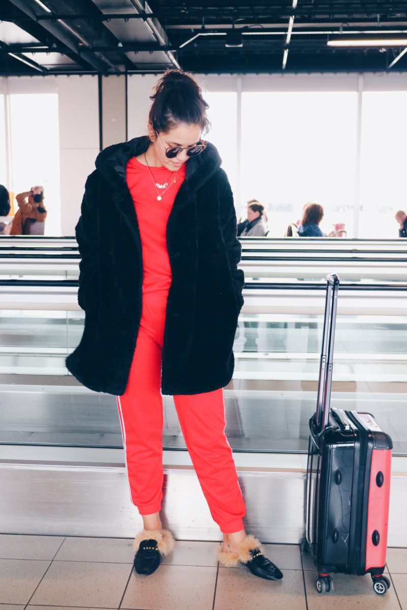 Airport in red.