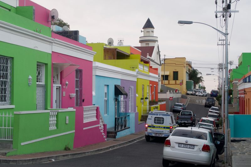 Las casas de colores de Bo-Kaap en Ciudad del Cabo, Sudáfrica.
