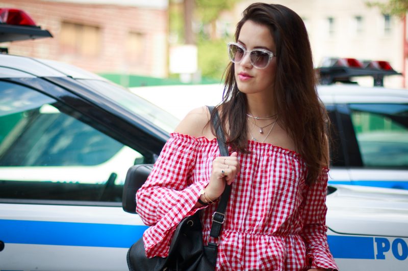The gingham top.